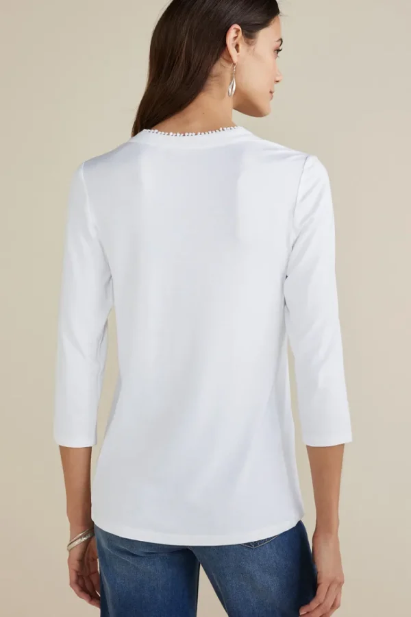 Soft Surroundings Delsie Embroidered Top- Tops