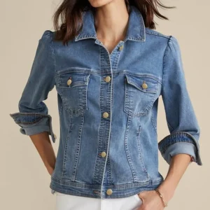 Soft Surroundings Diana Shapely Denim Jacket- Toppers | Jackets & Coats