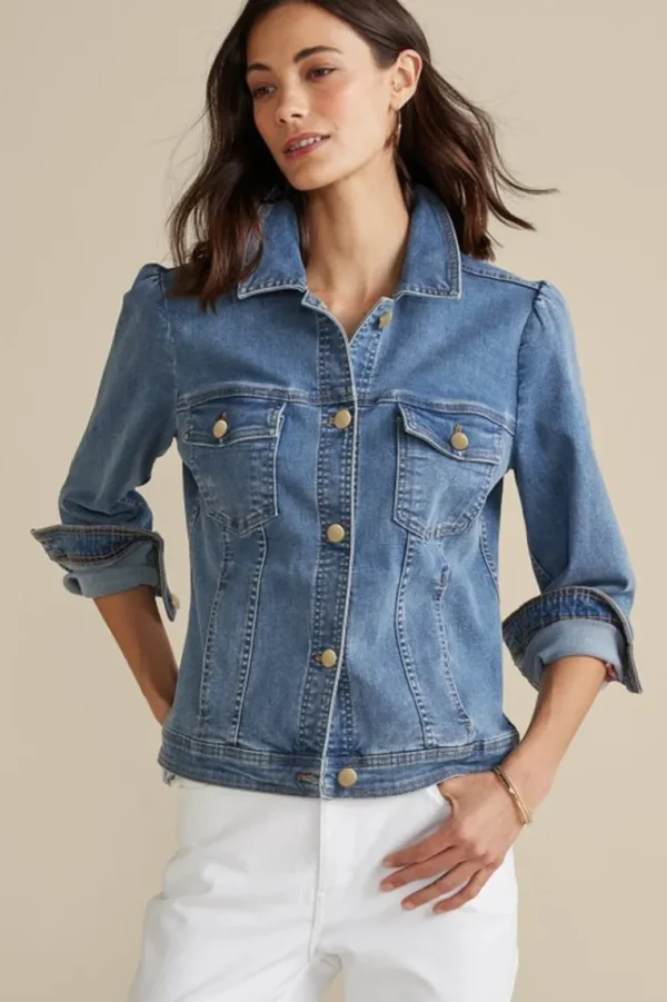 Soft Surroundings Diana Shapely Denim Jacket- Toppers | Jackets & Coats