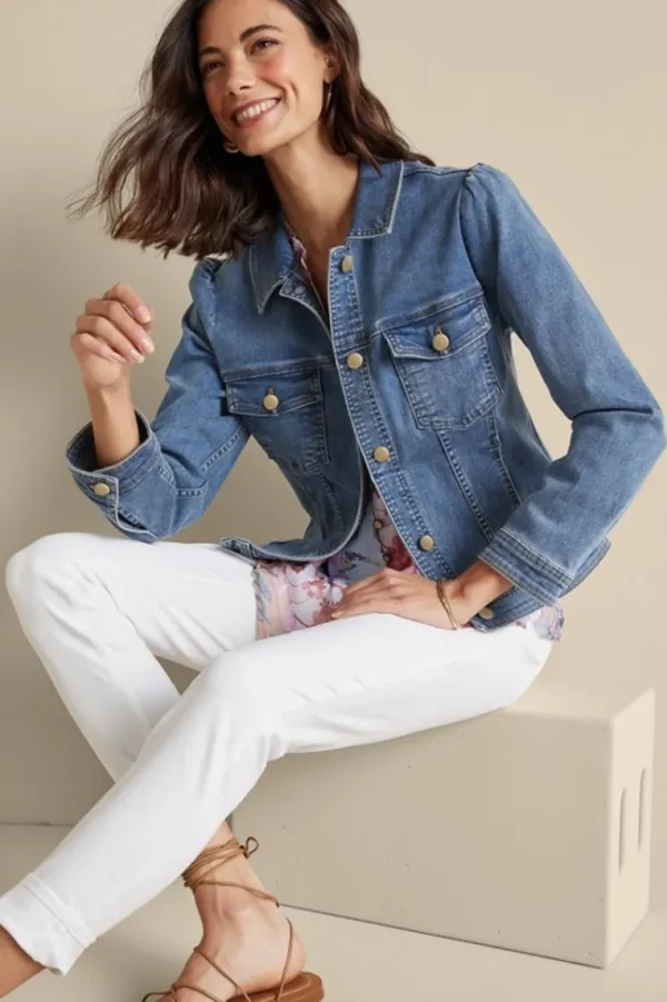 Soft Surroundings Diana Shapely Denim Jacket- Toppers | Jackets & Coats