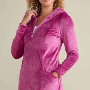 Soft Surroundings Dixie Velour Zip Hoodie Tunic- Tops