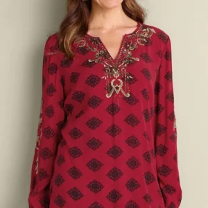 Soft Surroundings Eboni Embellished Tunic- Tops