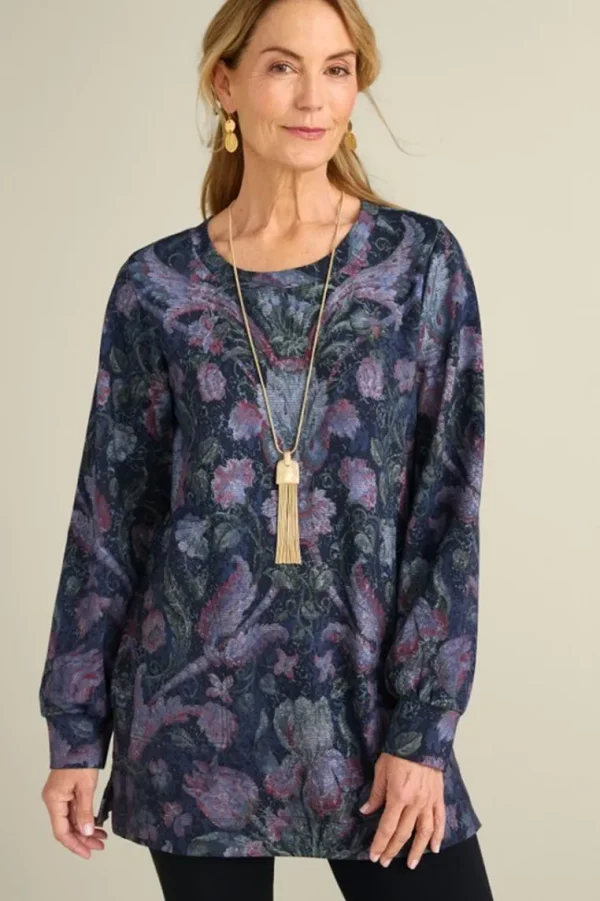 Soft Surroundings Edith French Terry Tunic- Tops