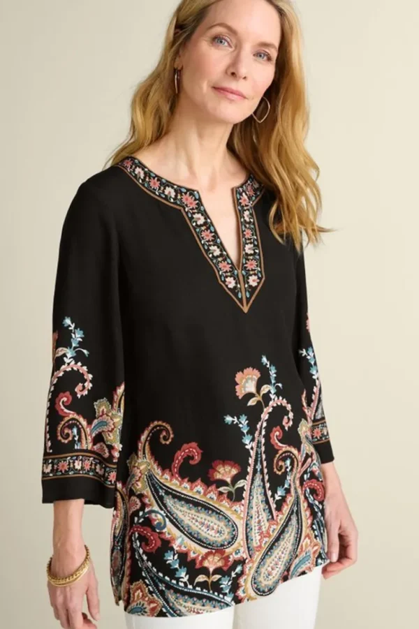 Soft Surroundings Elma 3/4 Sleeve Tunic- Tops | Tunics & Leggings