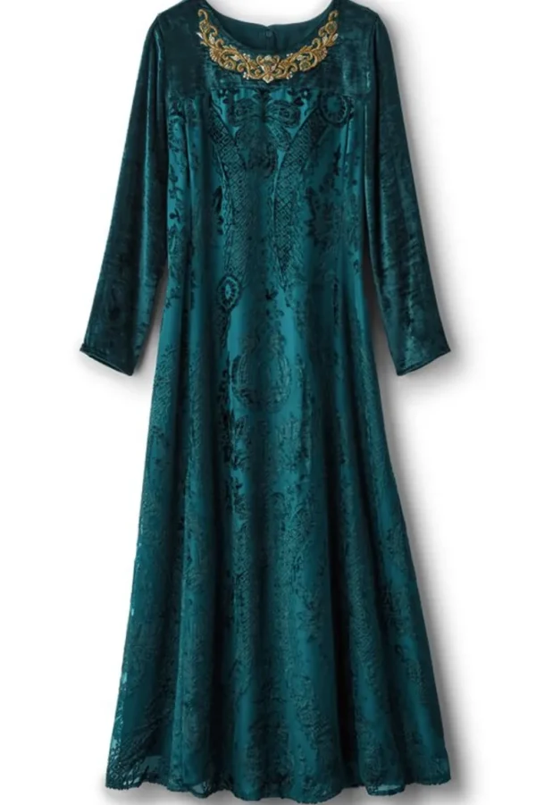 Soft Surroundings Emaline Velvet Burnout Maxi Dress- Dresses