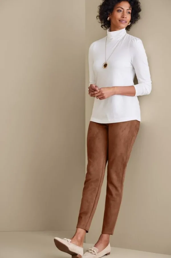 Soft Surroundings Faux Suede Pull-On Leggings- Pants | Leggings