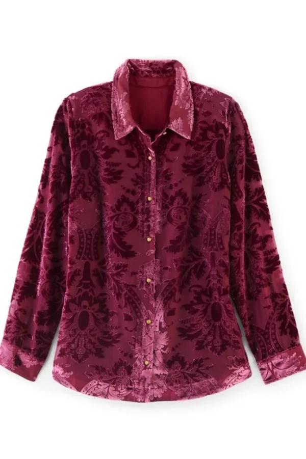 Soft Surroundings Floreat Velvet Shirt- Tops