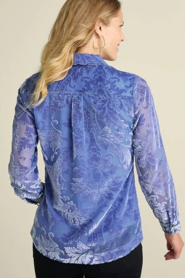 Soft Surroundings Floreat Velvet Shirt- Tops