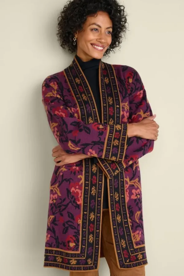 Soft Surroundings Haven Jacquard Cardigan- Tops | Sweaters & Cardigans