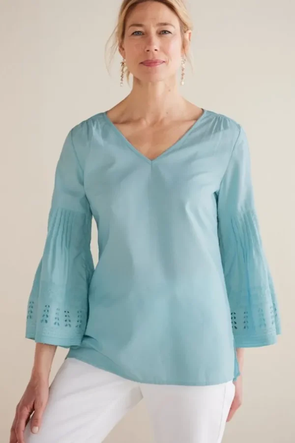 Soft Surroundings Heloise Eyelet Sleeve Tunic- Tops