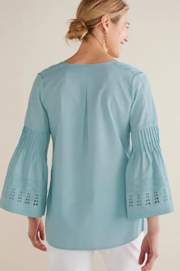 Soft Surroundings Heloise Eyelet Sleeve Tunic- Tops