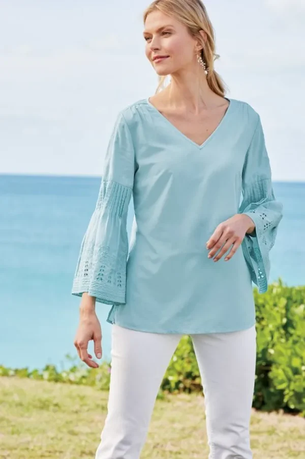 Soft Surroundings Heloise Eyelet Sleeve Tunic- Tops