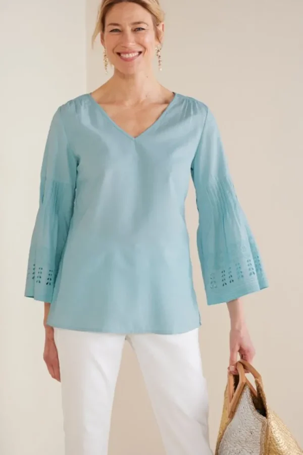 Soft Surroundings Heloise Eyelet Sleeve Tunic- Tops