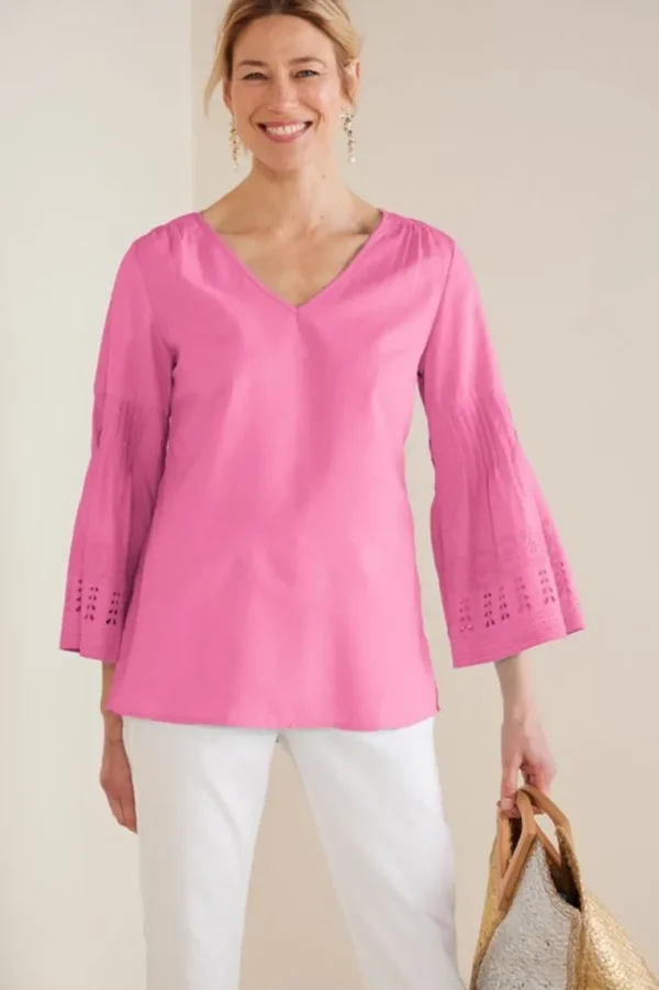 Soft Surroundings Heloise Eyelet Sleeve Tunic- Tops