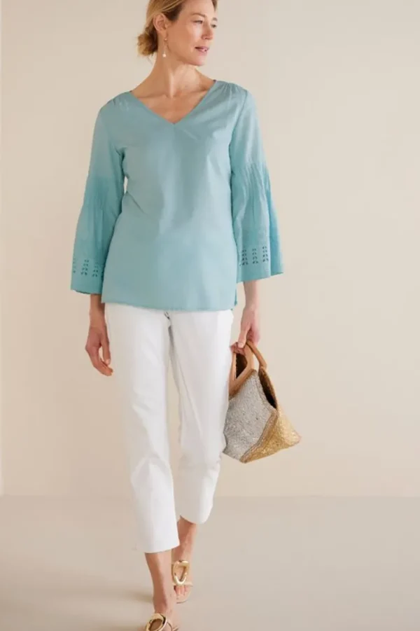 Soft Surroundings Heloise Eyelet Sleeve Tunic- Tops