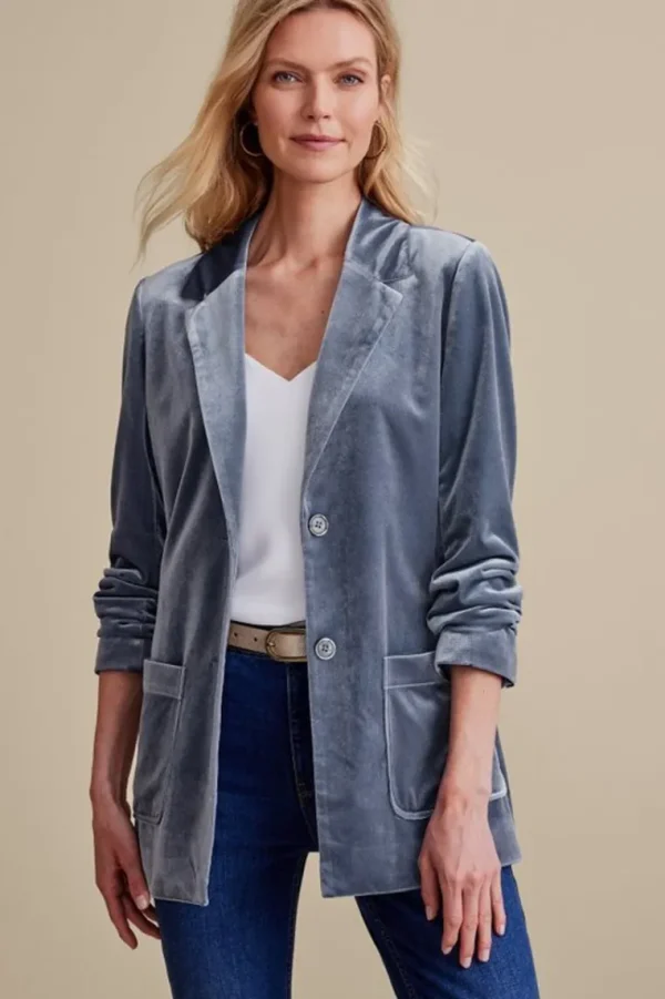 Soft Surroundings Holly Velvet Blazer- Toppers | Jackets & Coats