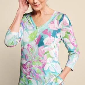 Soft Surroundings Iris 3/4 Sleeve Tunic- Tops | Tunics & Leggings