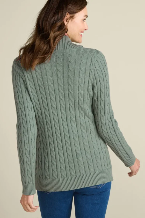 Soft Surroundings Ivey Cable Knit Cardigan- Tops | Sweaters & Cardigans