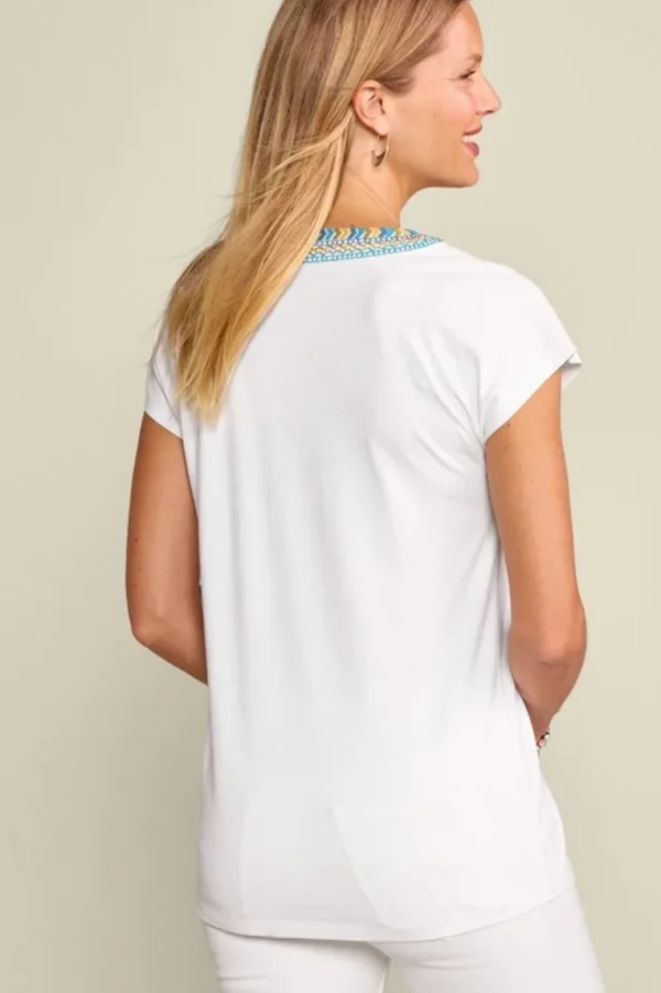 Soft Surroundings Izabel Embroidered Tee- Tops