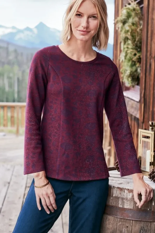 Soft Surroundings Jeri Jacquard Top- Tops