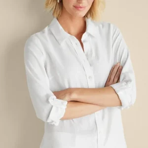 Soft Surroundings Jordan Linen Blend Shirt- Tops