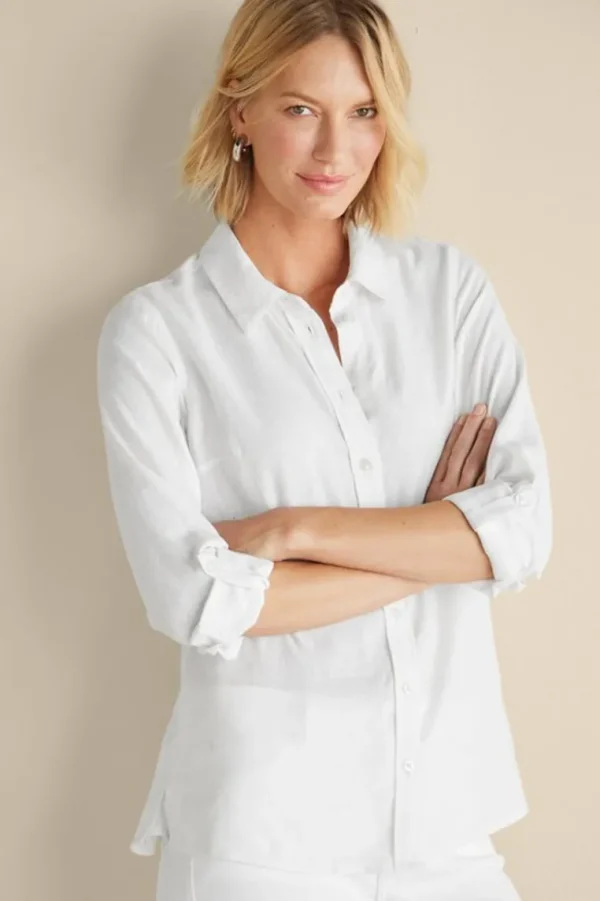 Soft Surroundings Jordan Linen Blend Shirt- Tops