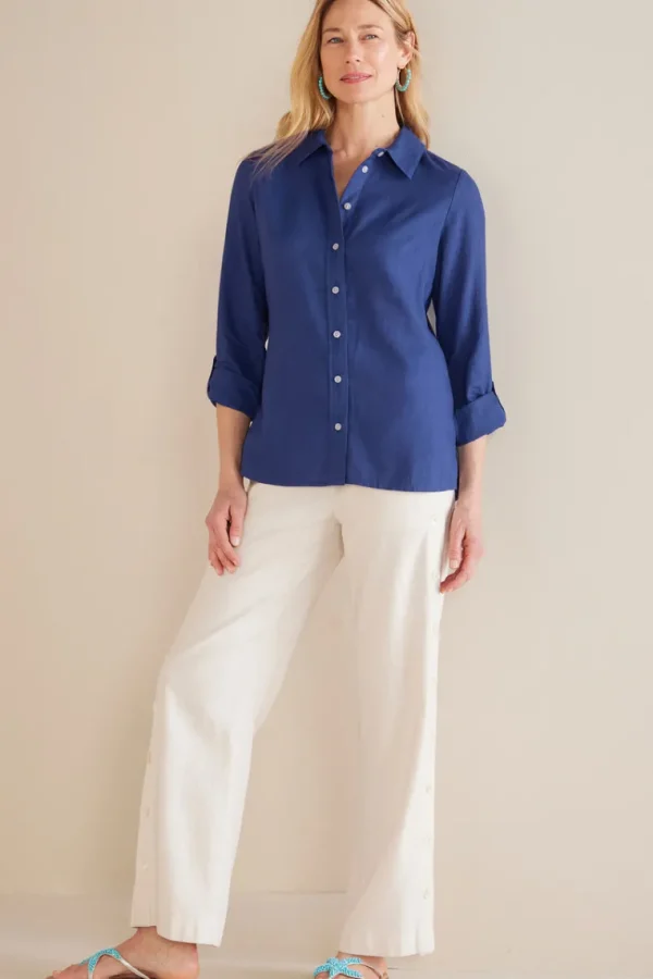 Soft Surroundings Jordan Linen Blend Shirt- Tops