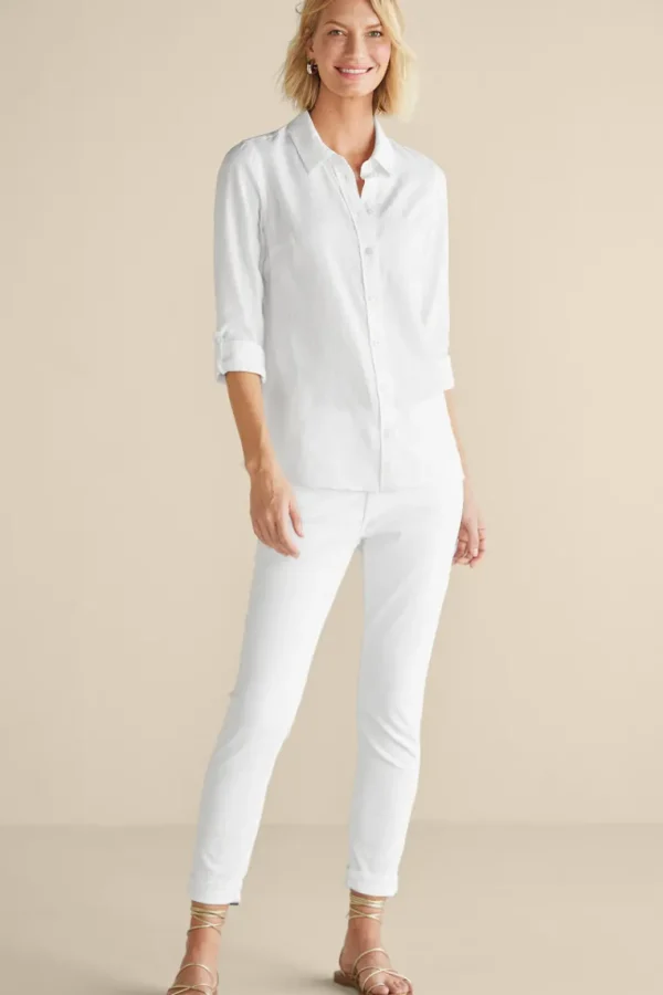 Soft Surroundings Jordan Linen Blend Shirt- Tops