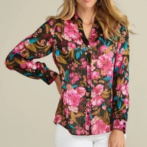 Soft Surroundings Josie Shimmer Shirt- Tops