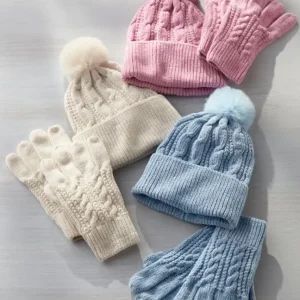 Soft Surroundings Jules Chenille Hat & Gloves Set- Hats