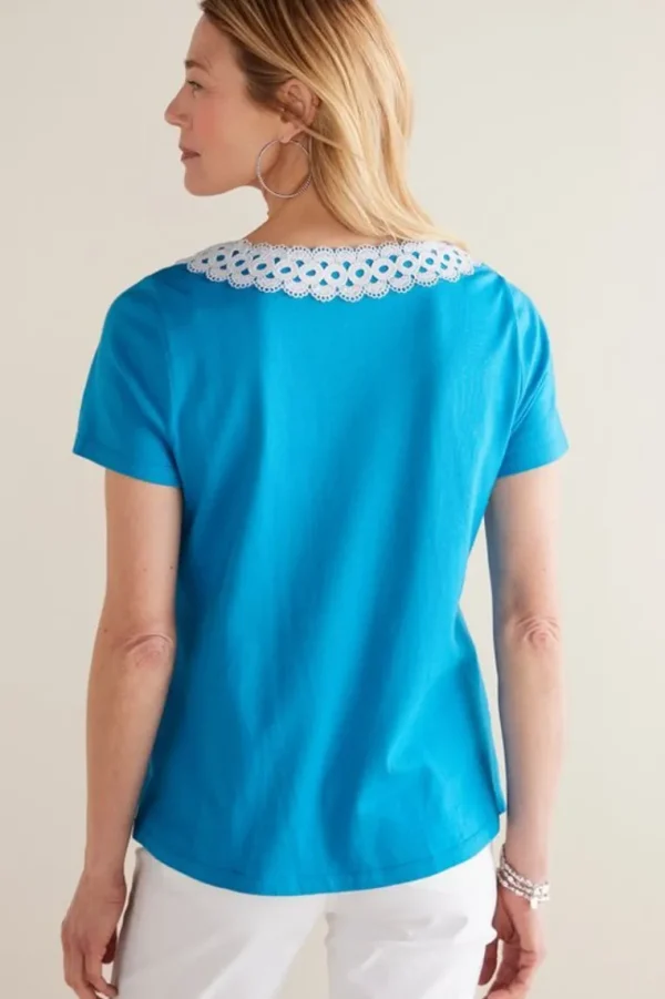 Soft Surroundings Kaitlyn Embellished Knit Tee- Tops