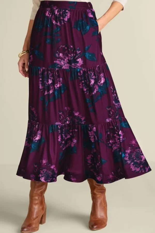 Soft Surroundings Kara Velvet Skirt- Skirts