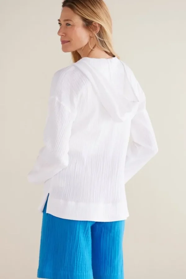 Soft Surroundings Kemia Gauze Hoodie- Tops