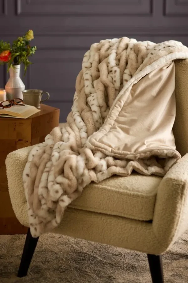 Soft Surroundings La Parisienne Faux Fur Throw- Bedding | Bedding Essentials