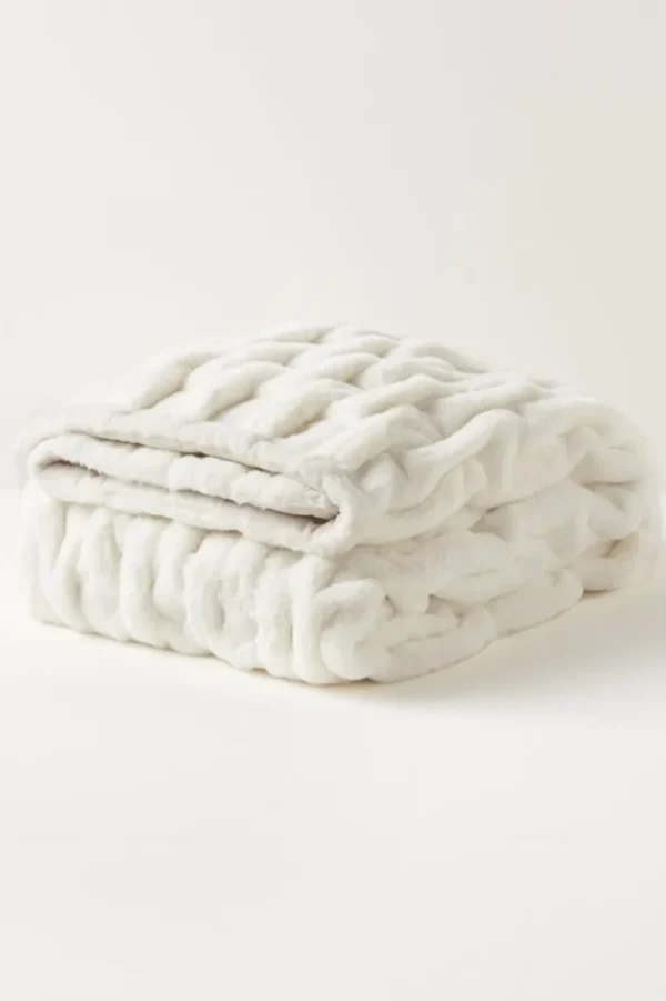 Soft Surroundings La Parisienne Faux Fur Throw- Bedding | Bedding Essentials