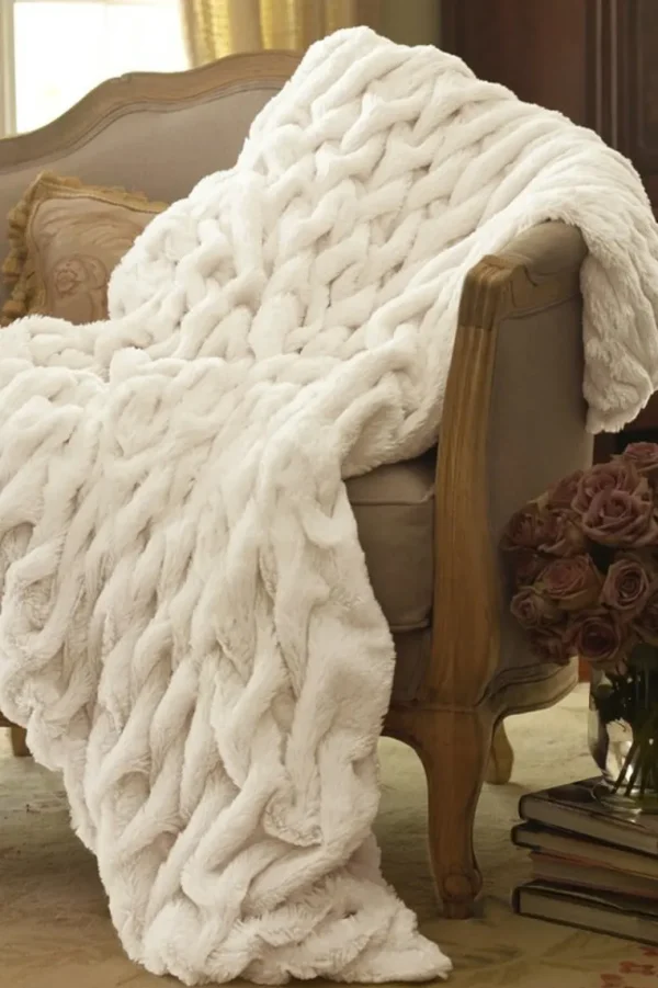 Soft Surroundings La Parisienne Faux Fur Throw- Bedding | Bedding Essentials