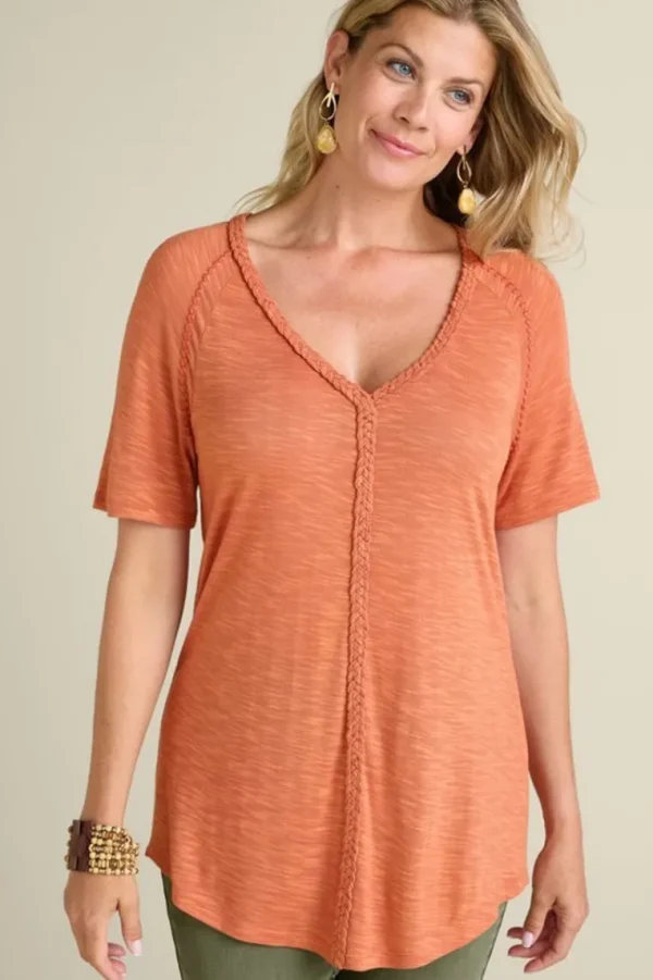 Soft Surroundings Lainey Slub Tee- Tops