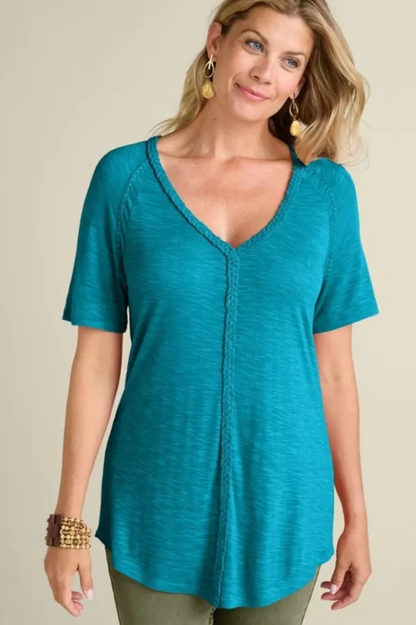 Soft Surroundings Lainey Slub Tee- Tops