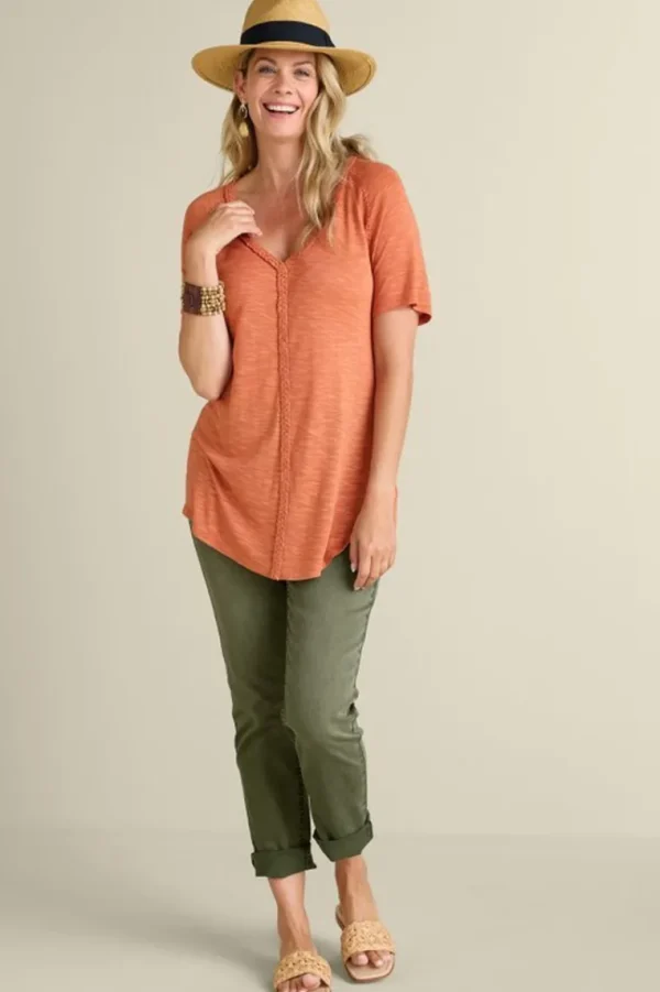 Soft Surroundings Lainey Slub Tee- Tops