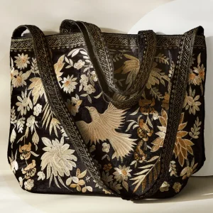 Soft Surroundings Lenora Embroidered Tote- Handbags