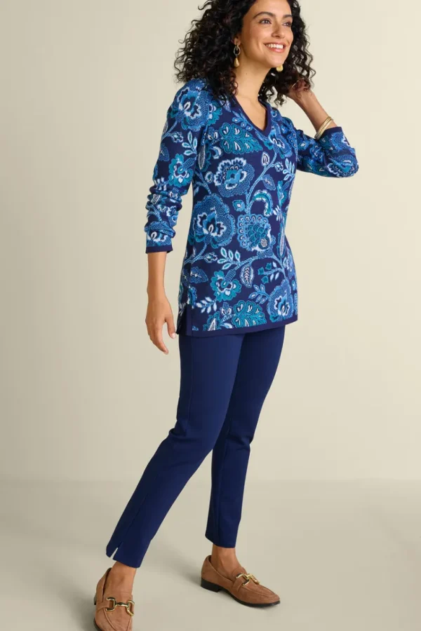 Soft Surroundings Leonor Jacquard Tunic Sweater- Tops | Sweaters & Cardigans