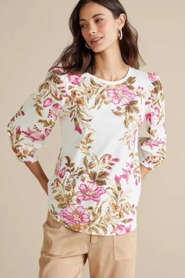 Soft Surroundings Lesley Printed Top- Tops