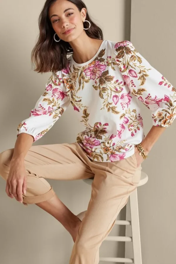 Soft Surroundings Lesley Printed Top- Tops