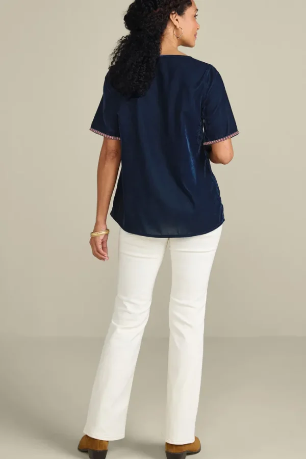 Soft Surroundings Lilian Velvet Top- Tops