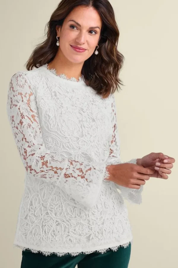 Soft Surroundings Lilith Lace Top- Tops