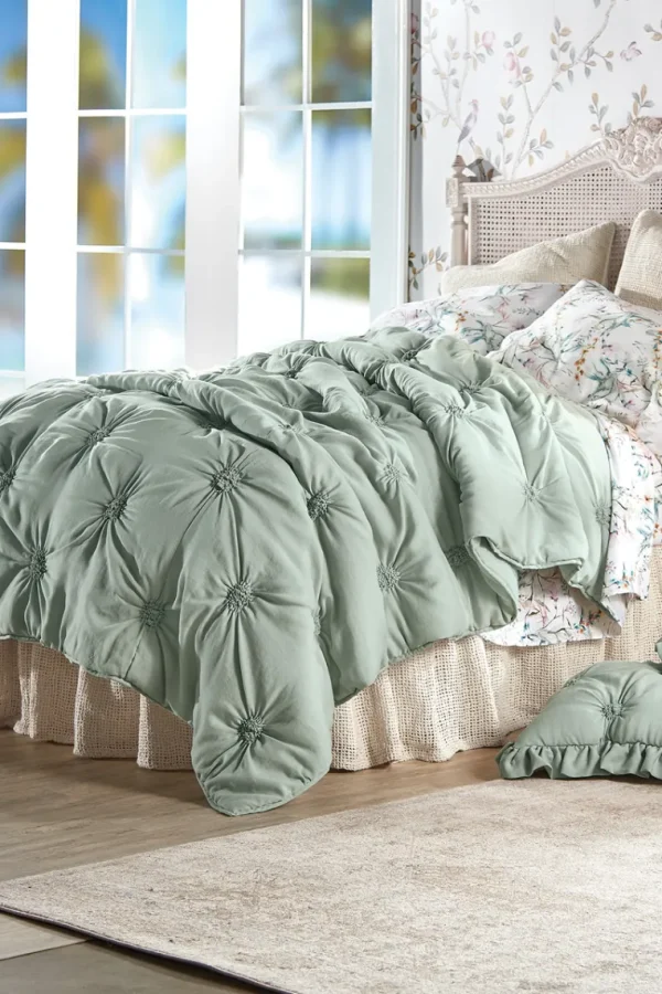 Soft Surroundings Lombardi Smocked Coverlet I- Bedding | Bedding Collections