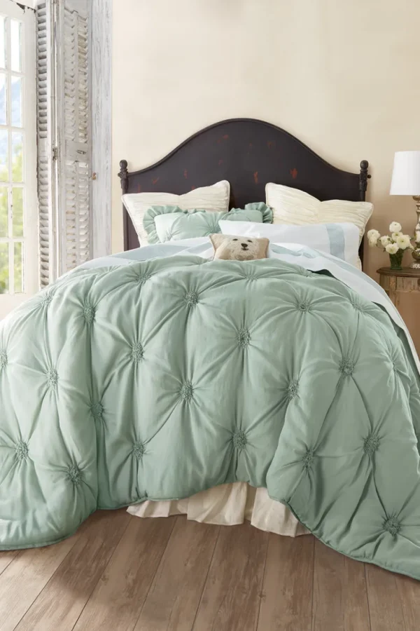 Soft Surroundings Lombardi Smocked Coverlet I- Bedding | Bedding Collections