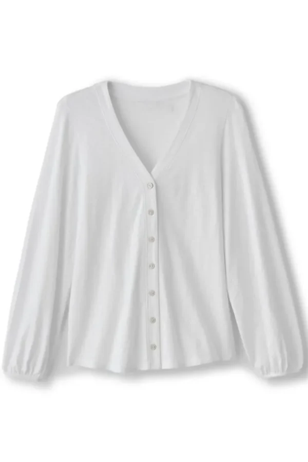 Soft Surroundings Lorna Button Front Top- Tops