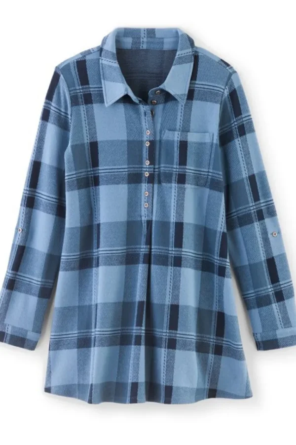 Soft Surroundings Mad About Plaid Top- Tops