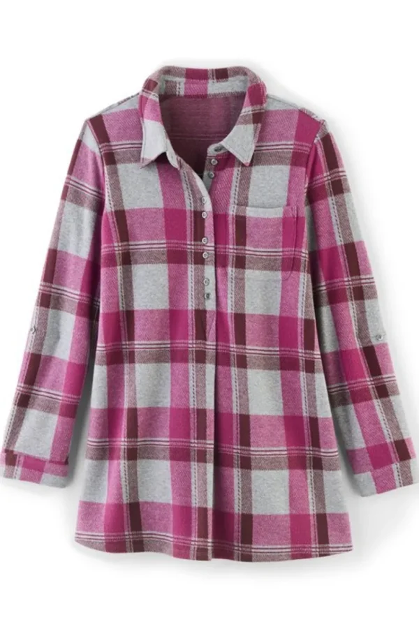 Soft Surroundings Mad About Plaid Top- Tops